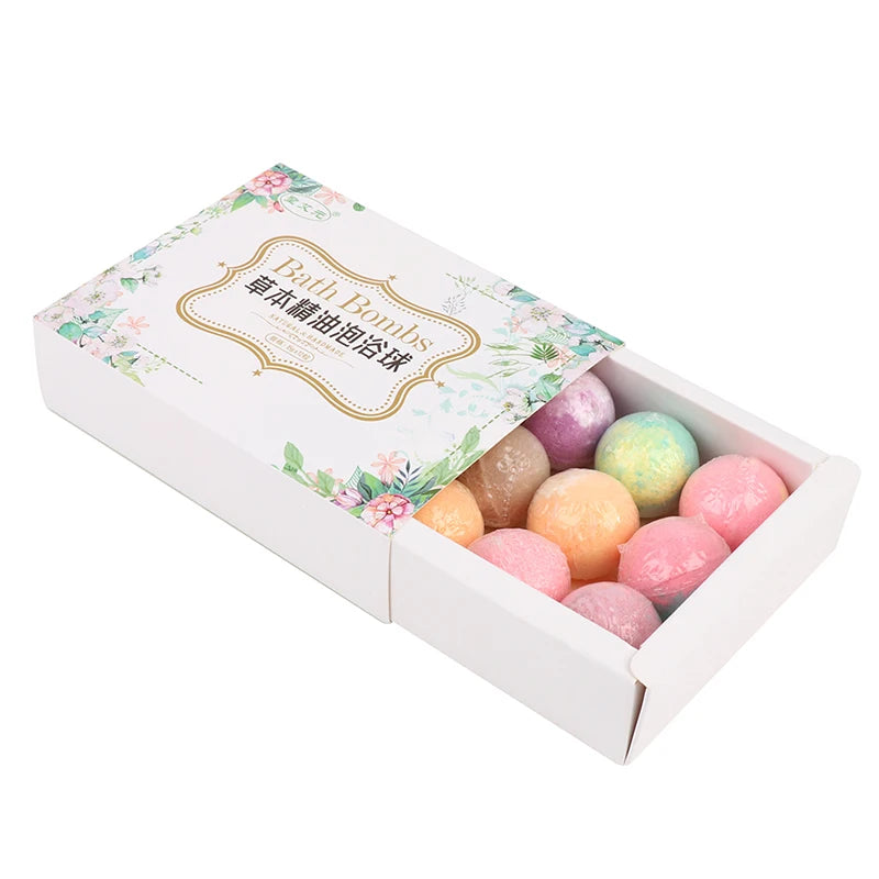 12pcs Natural Mini Handmade Bath Bombs Set – Moisturizing Foot Spa Bombs with Essential Oils for Dry Skin | Relaxing Scent Organic Bath Gift | Bath & Body Works