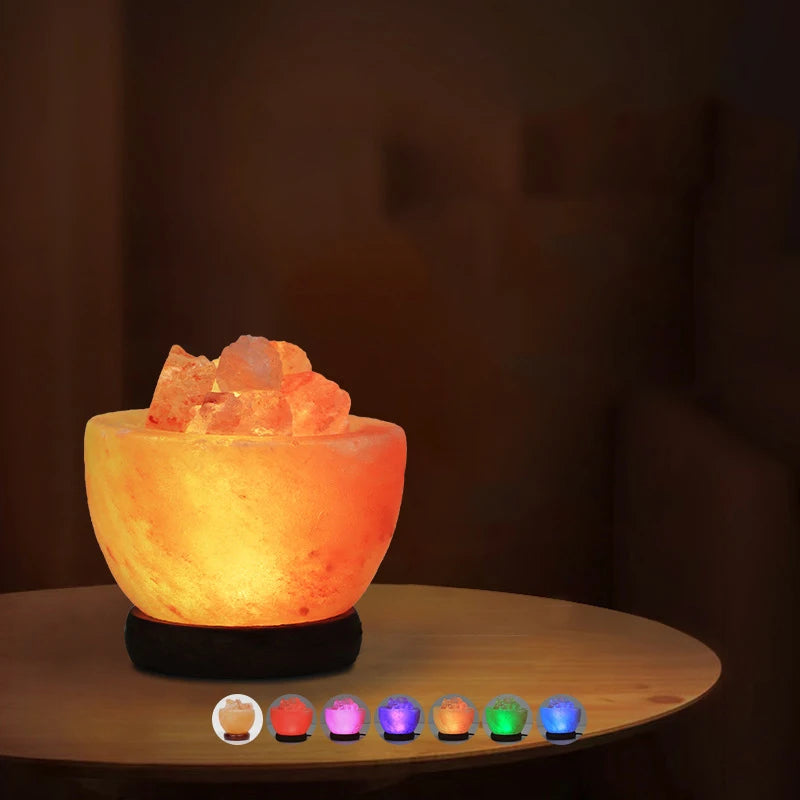 Himalayan Salt Lamp Crystal Salt Rock Light with Base Crystal Salt Light LED Atmosphere Lamp Home Decor Bedroom Decoration