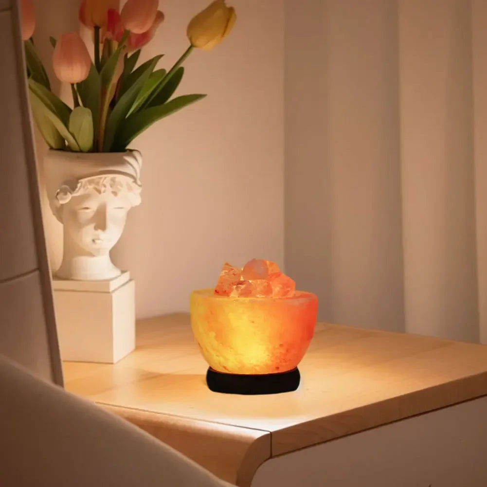 Himalayan Salt Lamp Crystal Salt Rock Light with Base Crystal Salt Light LED Atmosphere Lamp Home Decor Bedroom Decoration