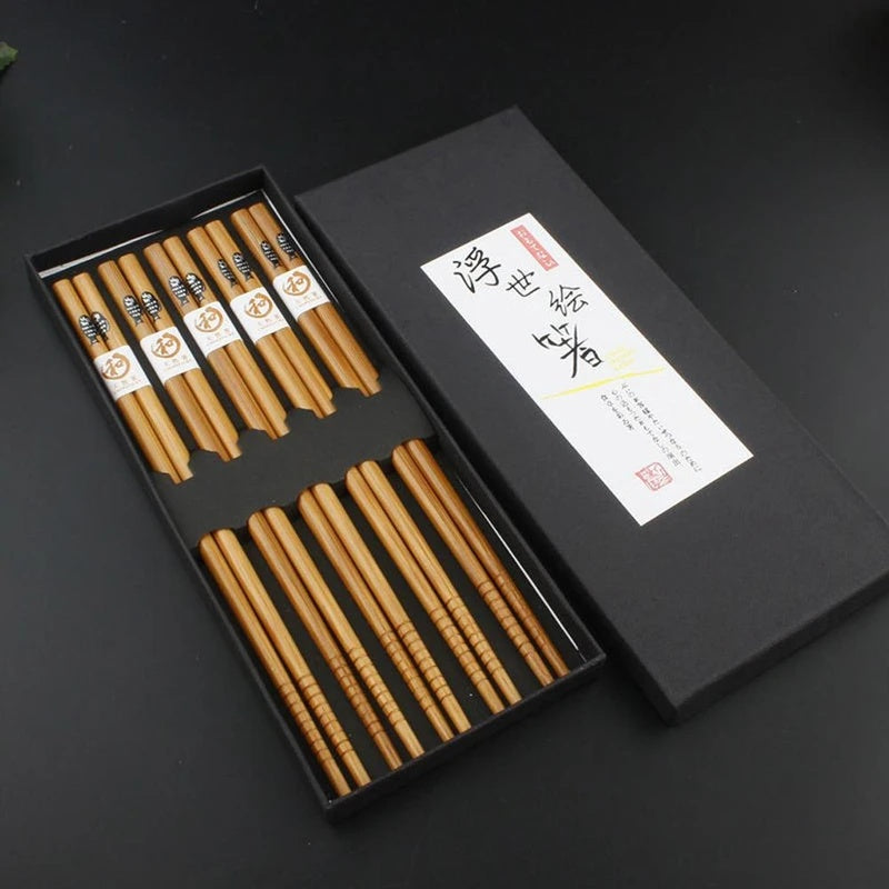 Reusable Bamboo Chopsticks — Eco-Friendly, Dishwasher Safe, and Easy to Clean — Disposable Options Available — Japanese Style Chopsticks