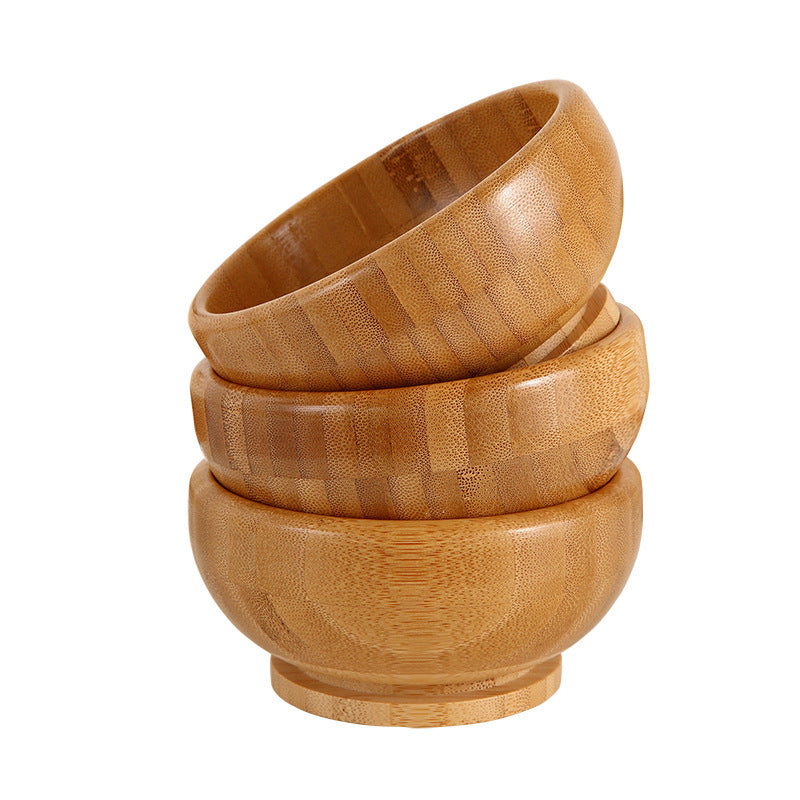 Large Wooden Salad Bowl Set – Natural Bamboo & Wood Salad Bowls for Home and Kitchen