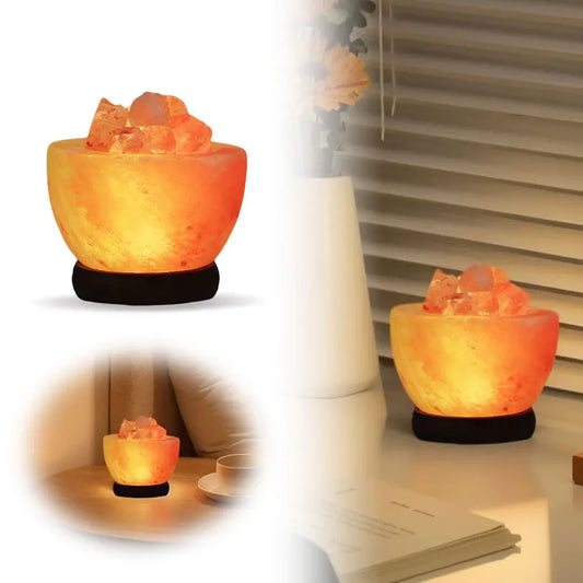Himalayan Salt Lamp Crystal Salt Rock Light with Base Crystal Salt Light LED Atmosphere Lamp Home Decor Bedroom Decoration