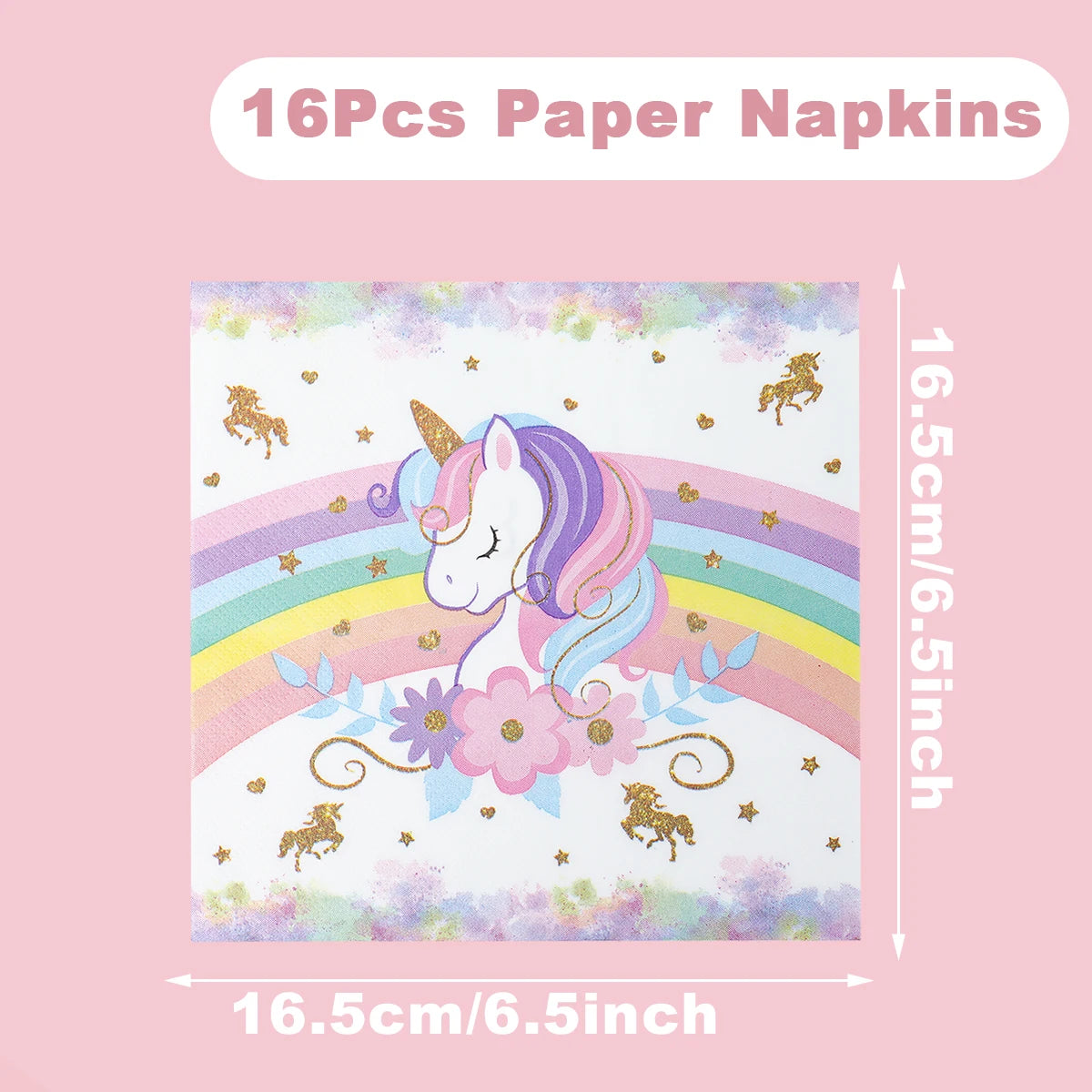 Unicorn Party Disposable Tableware Plates Napkin Rainbow Unicorn Birthday Party Decor Kids Birthday Party Supplies Baby Shower