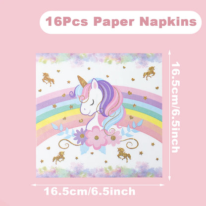 Unicorn Party Disposable Tableware Plates Napkin Rainbow Unicorn Birthday Party Decor Kids Birthday Party Supplies Baby Shower