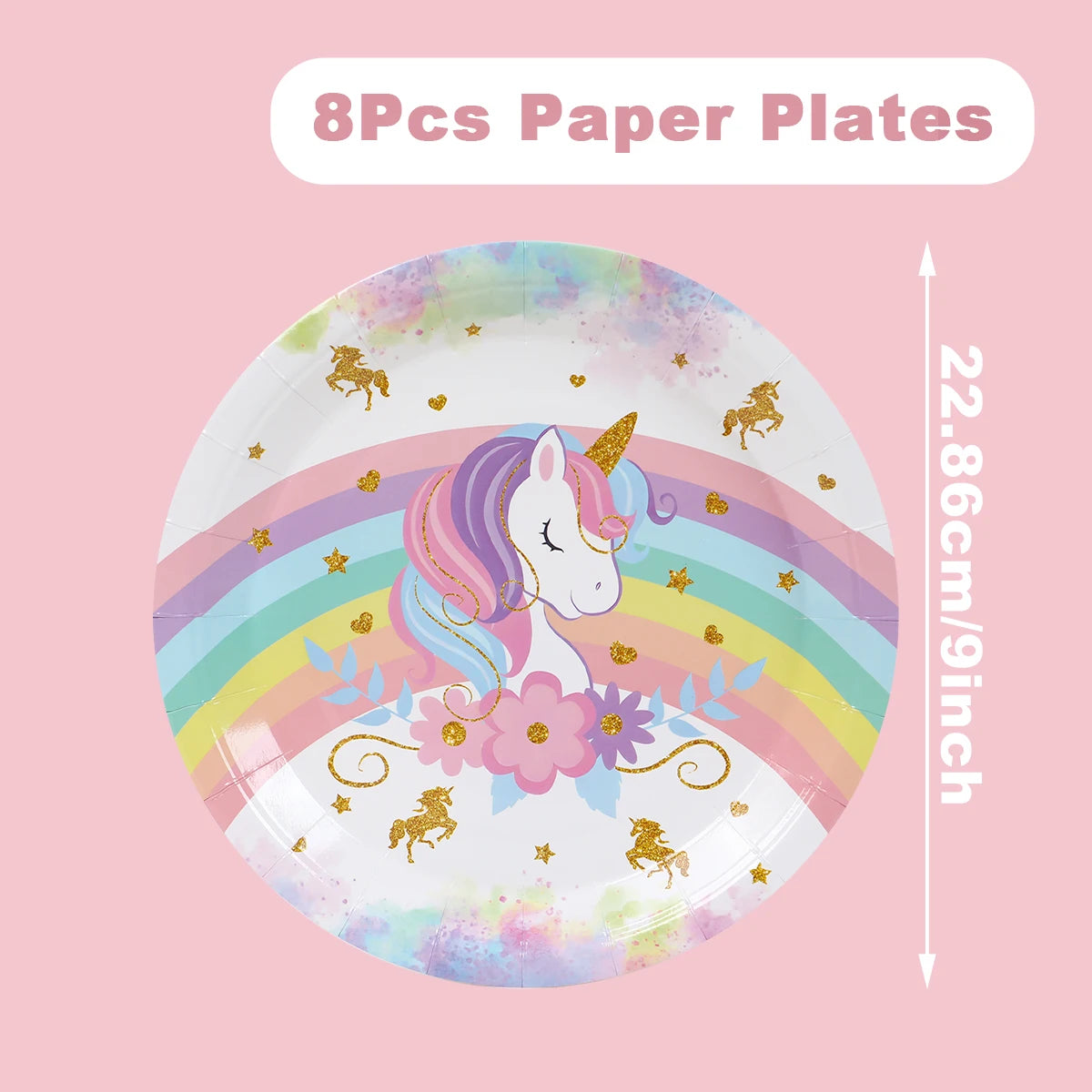 Unicorn Party Disposable Tableware Plates Napkin Rainbow Unicorn Birthday Party Decor Kids Birthday Party Supplies Baby Shower