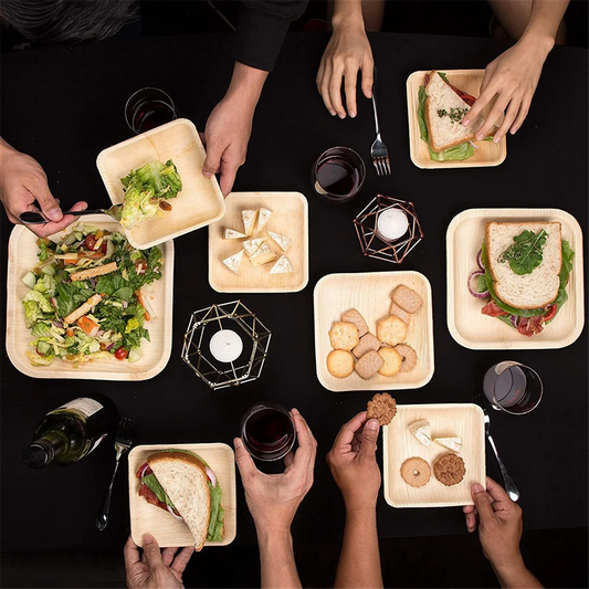 25 Disposable Palm Leaf Plates, 8inch(20cm) , Eco Friendly Biodegradable Compostable Plates