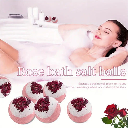 Handmade Bath Bomb Set – Moisturizing & Peeling Skin Care Bath Balls with Essential Oils & Bath Salts | Relaxing Bubble Ball Gift | Bath & Body Works