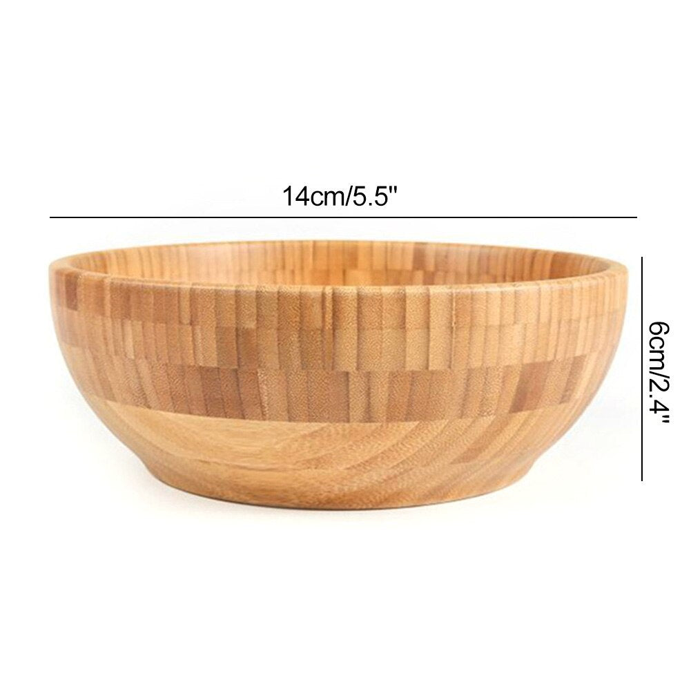 Large Wooden Salad Bowl Set – Natural Bamboo & Wood Salad Bowls for Home and Kitchen