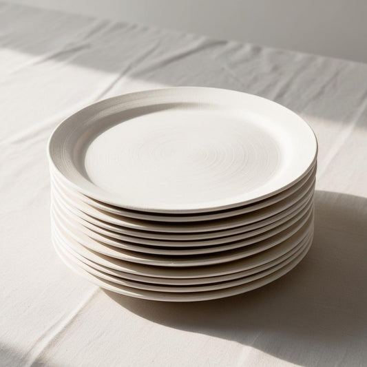 Eco-Friendly 9" Bagasse Disposable Plates – 100% Biodegradable, Compostable & Sturdy Sugarcane Tableware (Pack of 100)