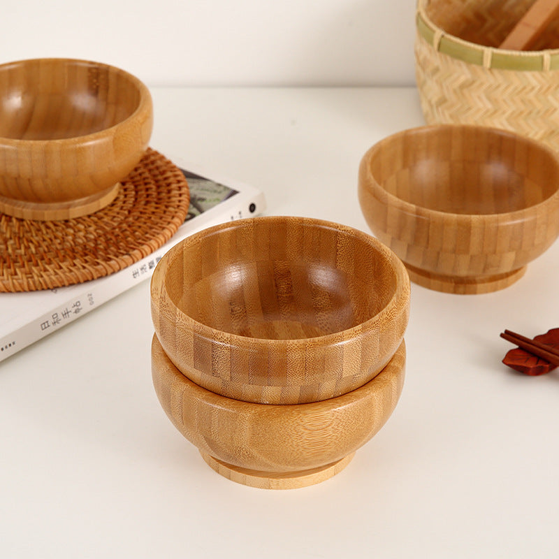 Large Wooden Salad Bowl Set – Natural Bamboo & Wood Salad Bowls for Home and Kitchen